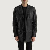 Riker Black Leather Blazer Jacket